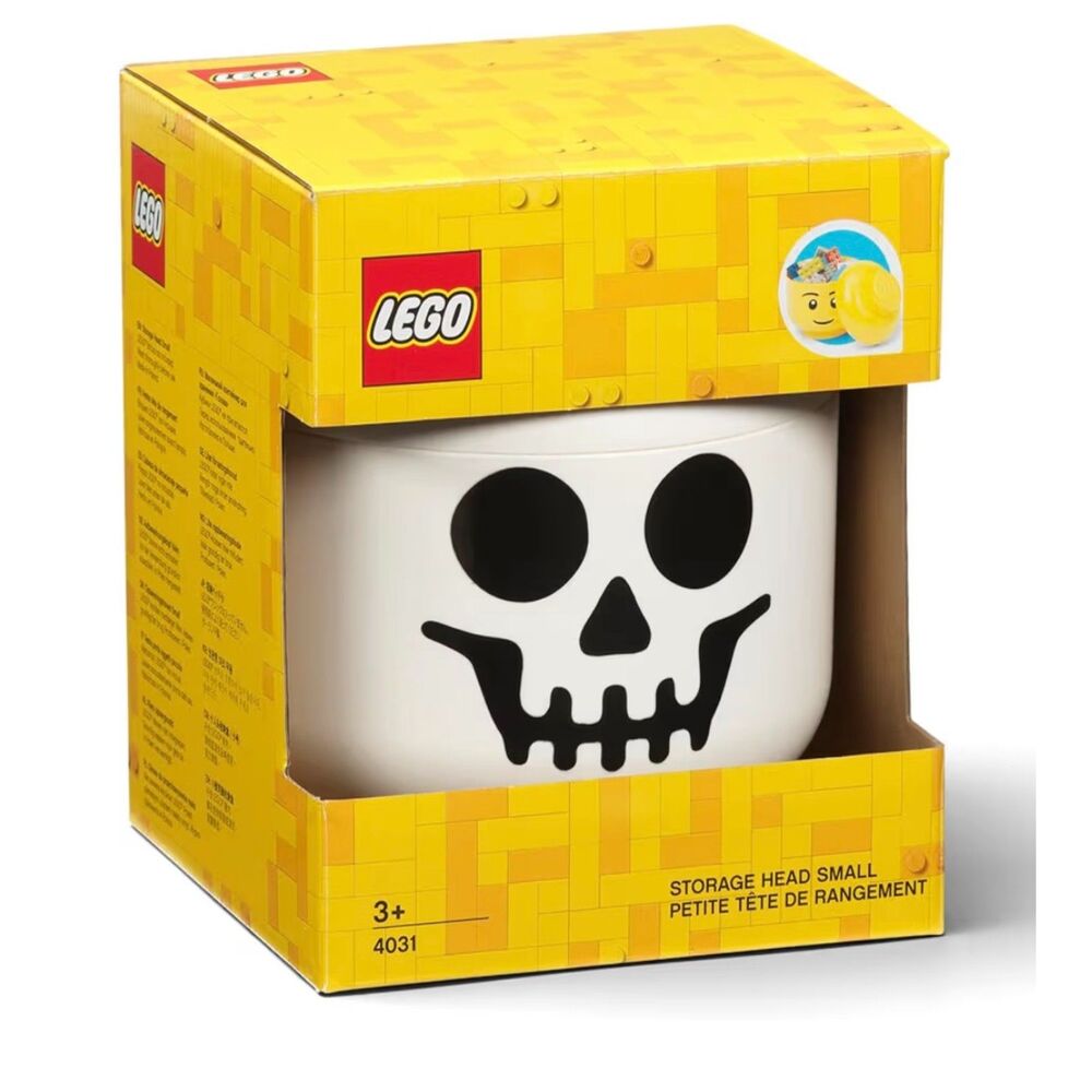 LEGO Storage Heads Stackable Storage Container Sm. Skeleton Holds 250 Bricks
